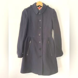 Burberry Brit Navy Wool Coat Size 2